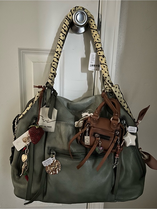Free People Handbags - We The Free Emerson Tote-Secret Sage-Micro Emerson, Scarves, All Charms Included